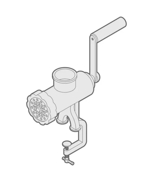 Vleesmolen geïsoleerd. minerende machine. Hasher. Vector vlees-Chop — Stockvector