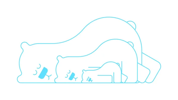 Familjen isbjörn sover. Odjuret sover. vektor illustratör — Stock vektor