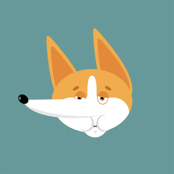 Corgi Nausea emoji. Avatar di emozioni malate di cane. Pet ill. Vettore il — Vettoriale Stock