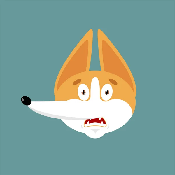 Corgi asustó a OMG emoji. Perro Oh mi Dios emociones avatar. Mascotas Frigh — Archivo Imágenes Vectoriales