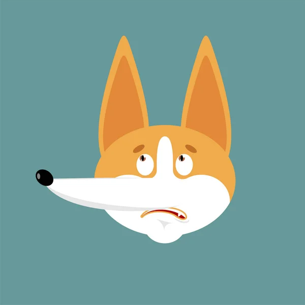 Corgi confused emoji oops. Dog perplexed emotions avatar. Pet su — Stock Vector