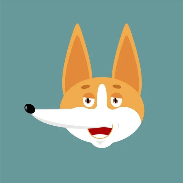 Corgi felice emoji. Cane allegro avatar emozioni. Pet Joyful. Vettore — Vettoriale Stock