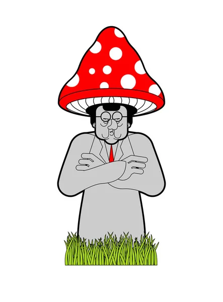Homem de negócios de cogumelos. Oficial Amanita isolado. Vector illustra —  Vetores de Stock