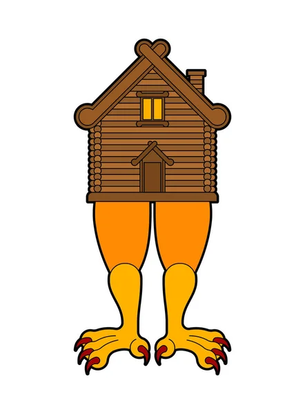Hut on chicken legs. Russian traditional wood home. Baba Yaga ho — Stock Illustration Hut on chicken legs. Russian traditional wood home. Baba Yaga ho Vector Graphics