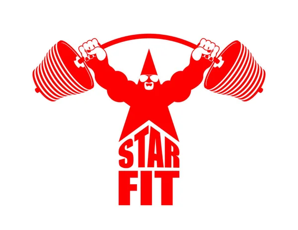 Star Fit skylt för gym. Stark stjärnsymbol för gym för Fitness — Stock vektor