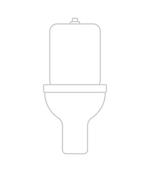 WC vista frontal aislado. Icono del WC. Ilustración vectorial — Vector de stock