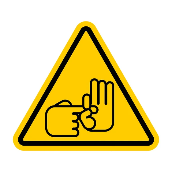 Aufmerksamkeit Sex Geste. Vorsicht Slang Finger. Gelbes Dreieck — Stockvektor