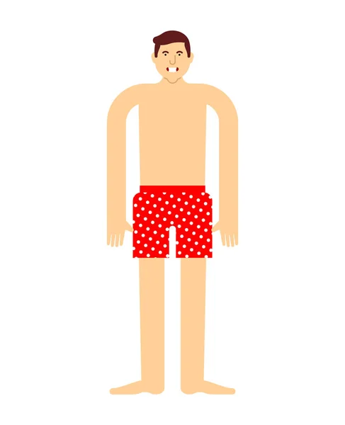 Guy in underpants isolated. Man in underwear. Vector illustratio — Stock Vector