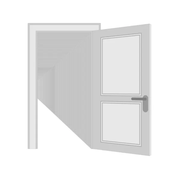 Recursion Porte ouverte isolée. Illustration vectorielle de portes répétitives — Image vectorielle