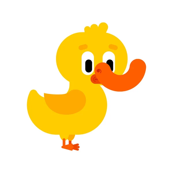 Entlein-Karikatur isoliert. Ente Wasser Vogel Vektor Illustration. — Stockvektor
