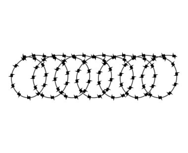 Dikenli tel izole edilmiş. barbwire vektör illüstrasyon. Koruyucu f