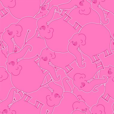 Pembe fil karikatür desen sorunsuz. hayvan arka planı 