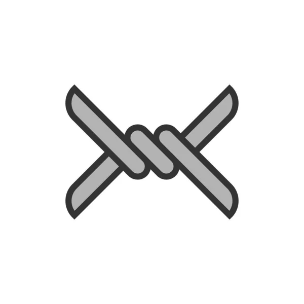 Thorn drut kolczasty jeden kawałek na białym tle. ilustracja wektorowa — Wektor stockowy