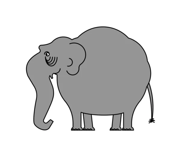 회색 코끼리 만화 고립. 동물 벡터 일러스트레이션 — 스톡 벡터