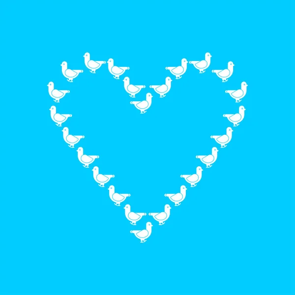 Parole d'amour faite de colombes blanches. pigeon symbole amour — Image vectorielle