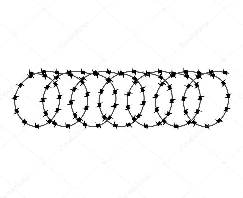 Barbed wire isolated. barbwire vector illustration. Protective f
