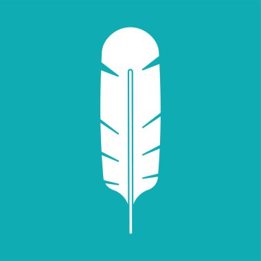 Beyaz tüy izole edilmiş. kuş tüyü vektör illüstrasyon