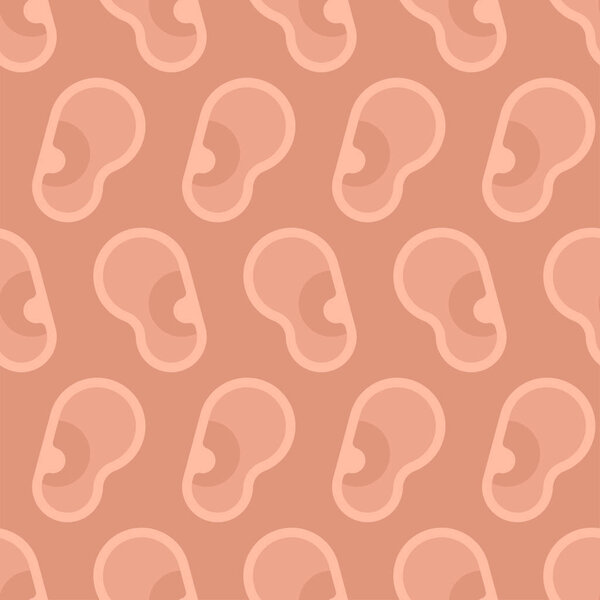 Human Ears pattern seamless. ear background. vector texture