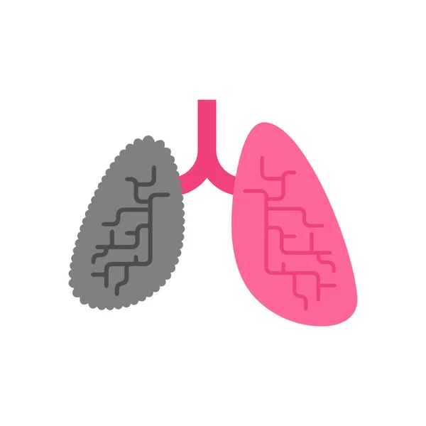 Lungor friska och lung rökare. Friska och sjuka inre organ. — Stock vektor