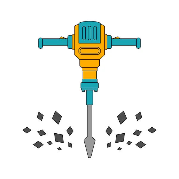 Jackhammer geïsoleerd. Road worker tool. vector illustratie — Stockvector