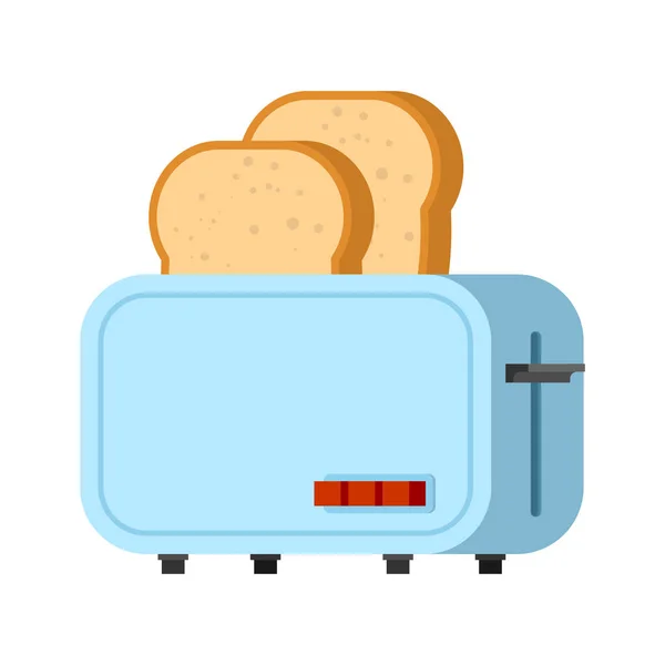 Toaster und Brot isoliert. elektrisches Gerät zur Herstellung von Toast. — Stockvektor