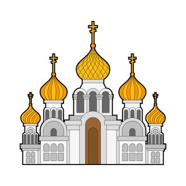 Rus Hıristiyan kilisesi izole edildi. Geleneksel ortodoks tapınağı. 