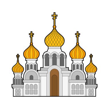 Rus Hıristiyan kilisesi izole edildi. Geleneksel ortodoks tapınağı. 