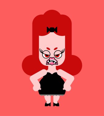 Kızgın Bebek izole edilmiş. Huysuz kukla. Vektör çizimi