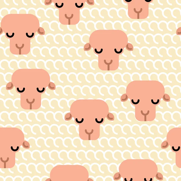 Ram pattern seamless. Lamb background. Vector texture — Stock Vector