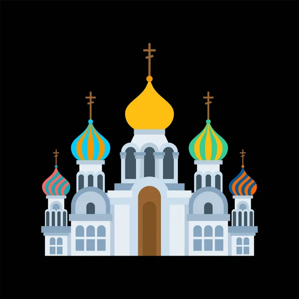 Russische christliche Kirche isoliert. traditioneller orthodoxer Tempel. — Stockvektor