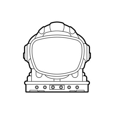 Astronot kask ı Lineer tarzı. uzay adamı kaskı. vektör illüstratör
