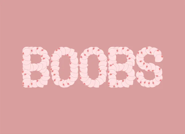 Boobs emblem. Boob lettering. tits sign. hooters typography — Stock Vector
