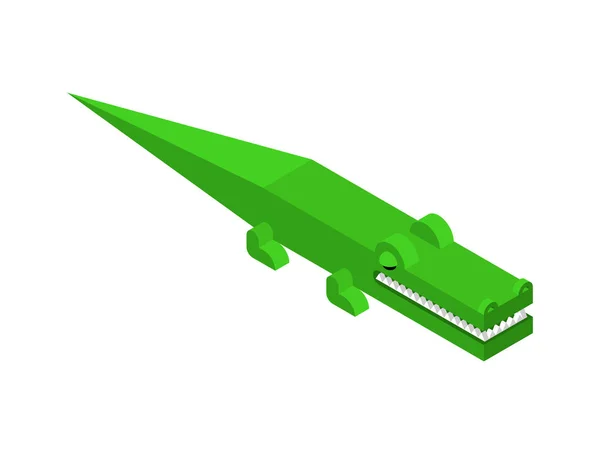 Krokodil isometrisch isoliert. Alligator Reptil Kinderspielzeug. Vektor — Stockvektor