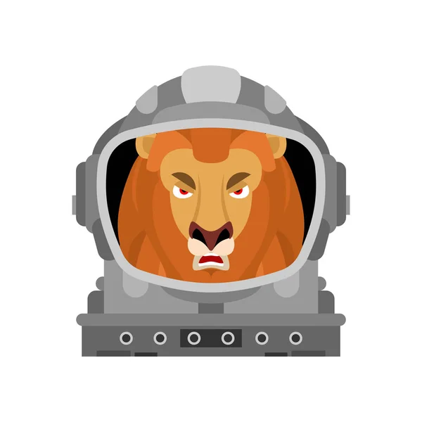 Astronauta Leão. Homem do espaço besta selvagem. ilustração vetorial — Vetor de Stock