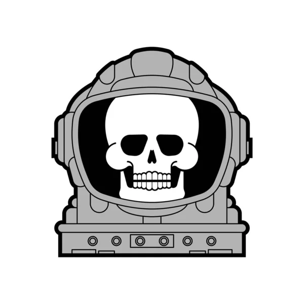 Crâne dans le casque astronaute isolé. La mort en combinaison spatiale. Squelette — Image vectorielle