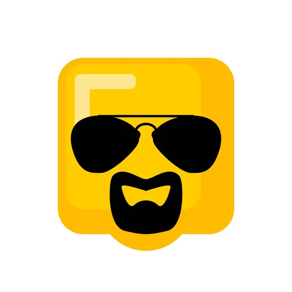 Cool Emoji Avec des lunettes de soleil et barbe de chèvre — Image vectorielle