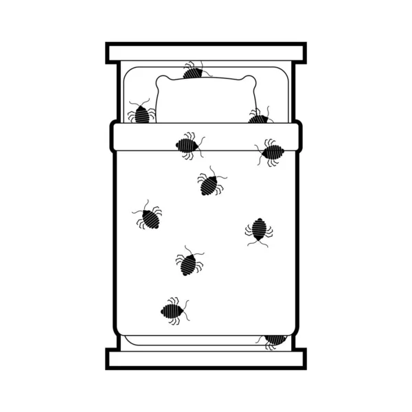 Bedbug i sängen. cinchkabelns insekt vektor illustration — Stock vektor