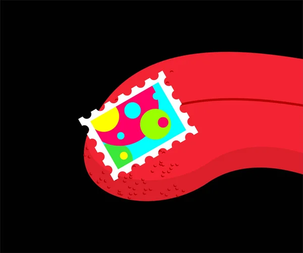 LSD sur Tongue. marque acide Illustration vectorielle des médicaments — Image vectorielle