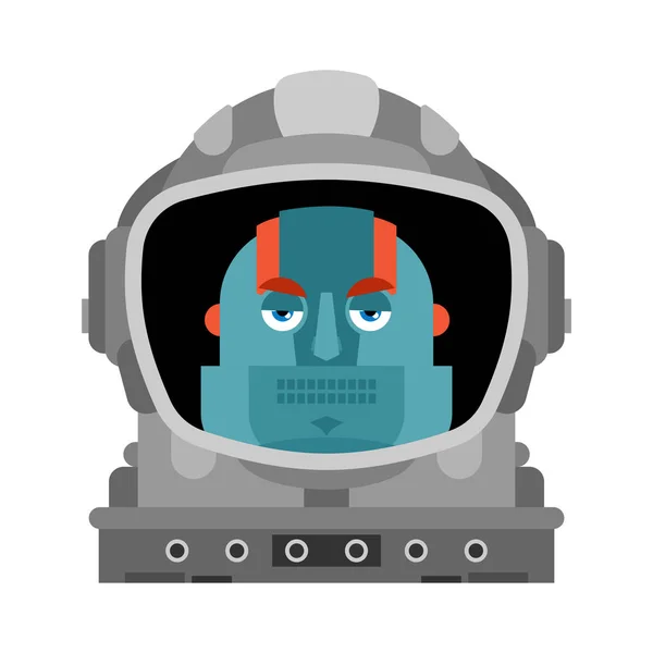 Robot astronaut isolated. Cyborg spaceman. vector illustration — Stock Vector