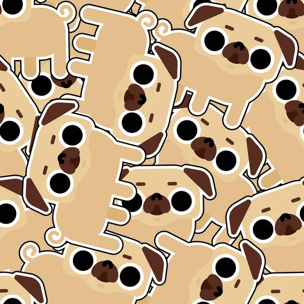 Симпатичный рисунок мопса. Хороший собачий фон. Векторная текстура домашних животных — стоковый вектор