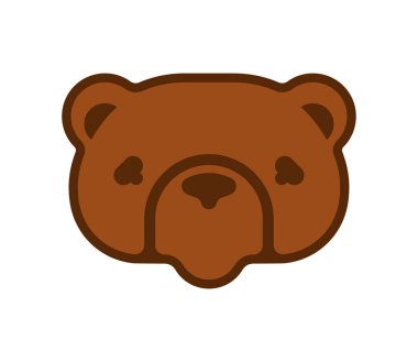 Ayı yüzü simgesi. Canavar kafası izole edildi. vektör illüstrasyonu