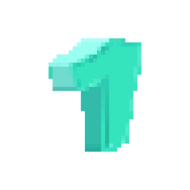 1 numara piksel resim. çizgi film yazı tipi. 8 bit Bir rakam Çocuklar al