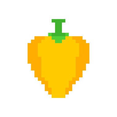 Sarı Çan biberi piksel sanatı. 8 bit. Pixelate Sebze. vektör 