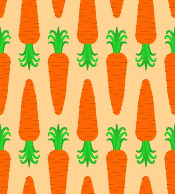 Havuç deseni pürüzsüz. Sebze geçmişi. Gıda vektörü metni