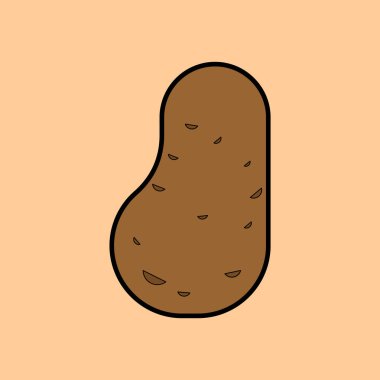 Patatesler izole. Çizgi film Sebze. Gıda vektörü illüstrasyonu