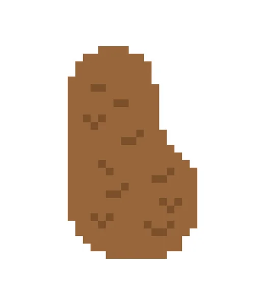 Potatis pixel konst. Potatis 8 bitar. Pixelate grönsak. vektor sjuk — Stock vektor