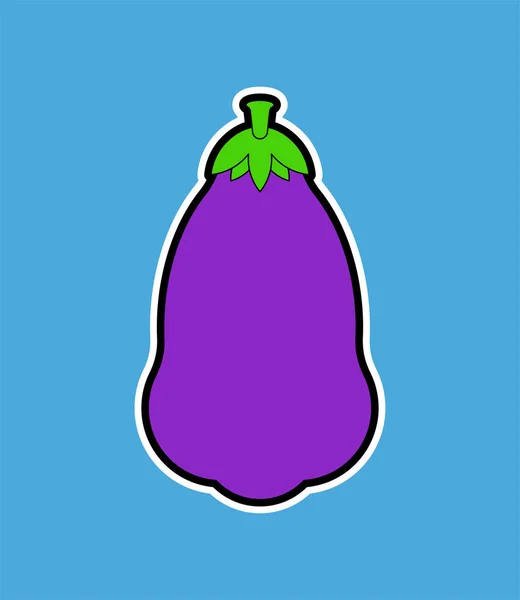 Aubergine Purple Vegetable geïsoleerd. illustratie van de voedselvector — Stockvector