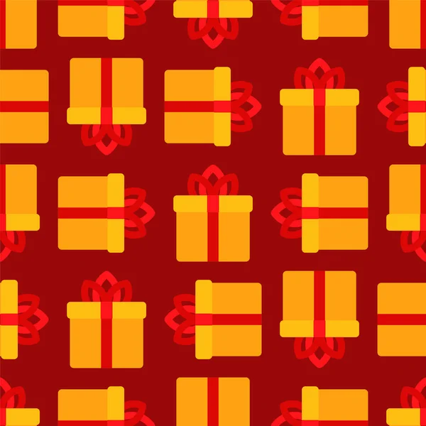 Modèle de boîte cadeau sans couture. Nouvel An et fond de Noël. Bi — Image vectorielle