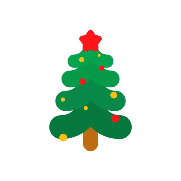 Árvore de Natal Kawaii bonito isolado. engraçado Natal cartoon sty — Vetor de Stock