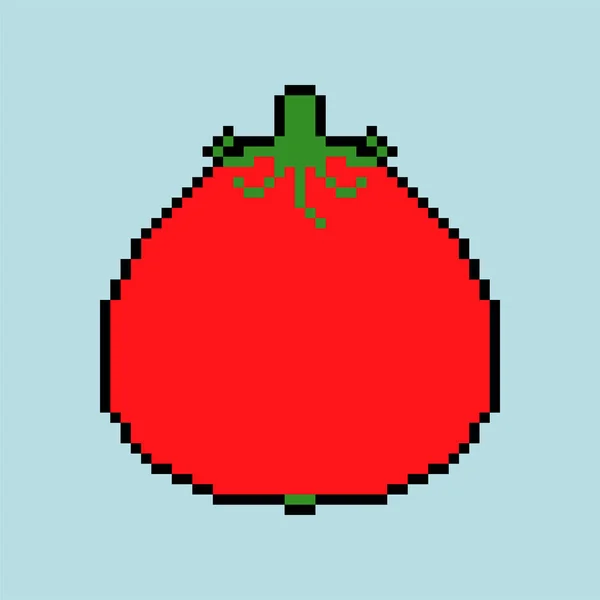 Arte de píxeles de tomate. Tomates de 8 bits. Pixelate Vegetable. vector mal — Vector de stock